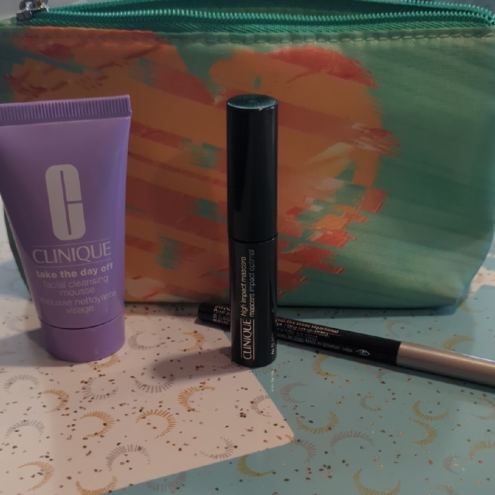 Clinique Makeup Set with Purple and Black Accents